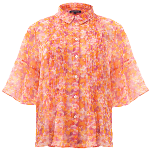 French Connection Cass Hallie Crinkle Pintuck Shirt